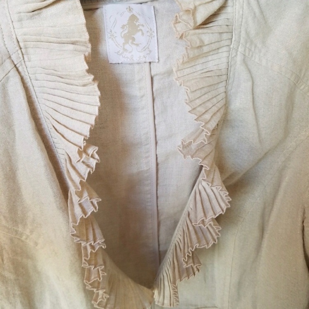 Think Tank Ruffle Colar Light Weight Blazer Jacket - Picture 4 of 6